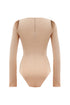 Neck And Chest Detailed Snap Crotch Body With Long Sleeves